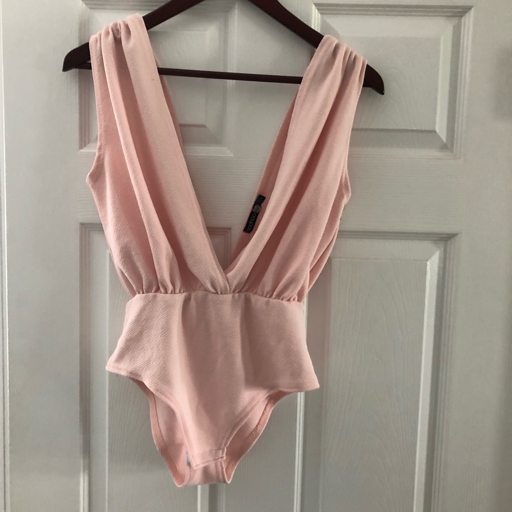 Champagne Deep Plunge Bodysuit